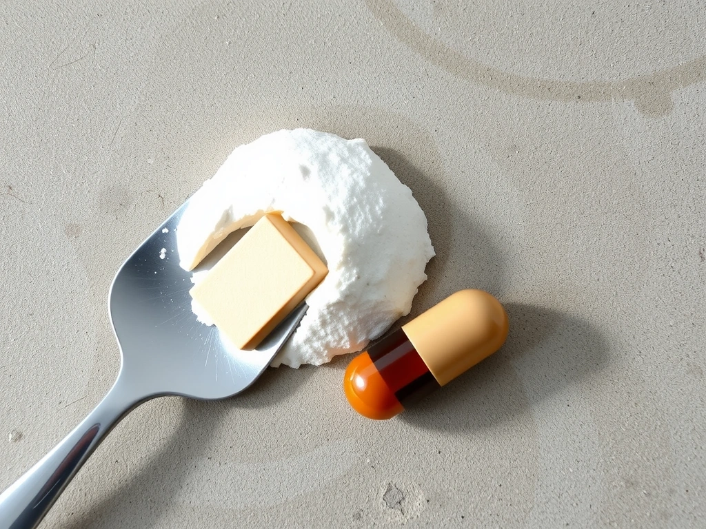 BCAA capsule e polvere in primo piano